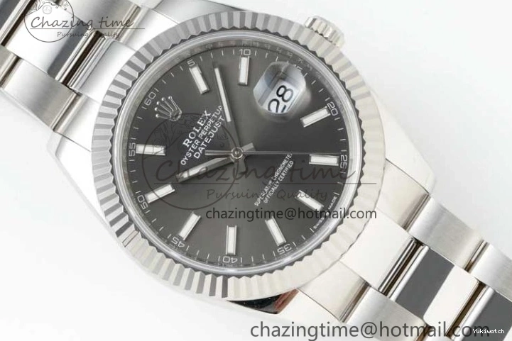 Bracelet on Dial DateJust 126334 VR3235 41 Oyster 1:1 904L NTF Gray Steel Stick Edition Best 1102